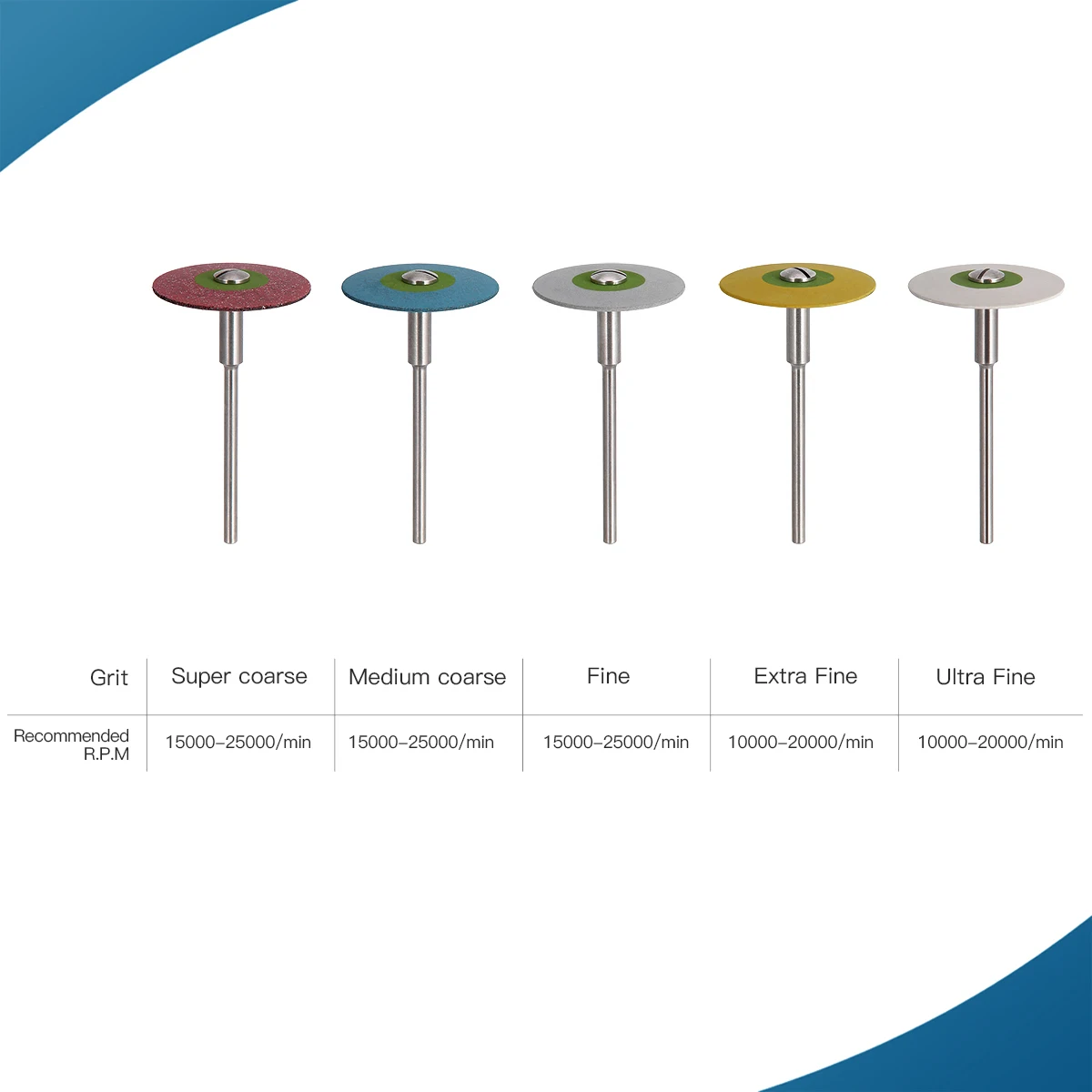 Dental Rubber Diamond Polishing Wheel Disc For Porcelain Zirconia Restorations 26mm Lab HP 2.35mm  Polisher