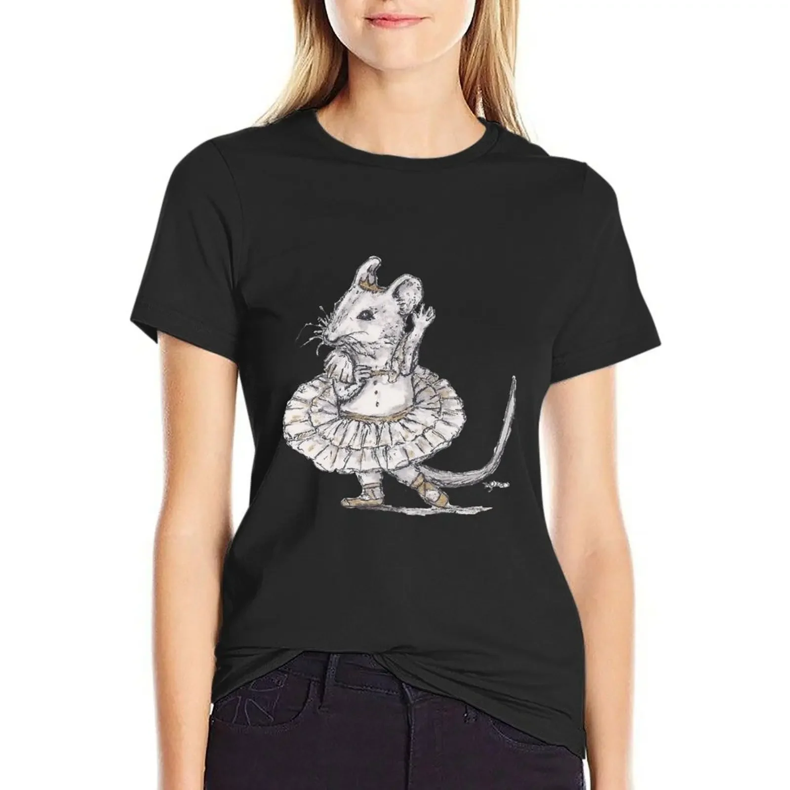 

Tiny Dancer - Ballet Field Mouse T-Shirt summer top graphics blanks white t-shirt dress for Women sexy