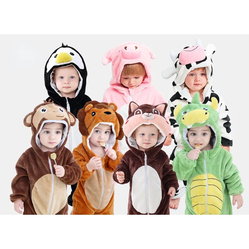 

New Easter Cute and Fashionable Monkey Baby jumpsuit Spring and Autumn Hooded Flannel Children's jumpsuit Children's jumpsuit