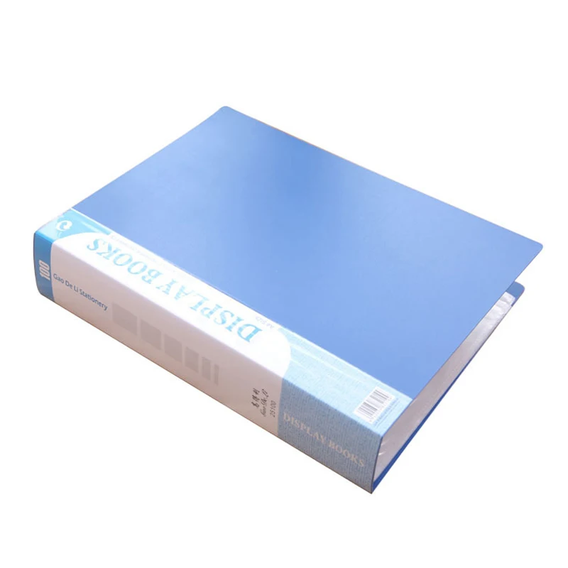 Material de escritório Panfleto Inserir Pasta Azul, 10 20 30 40 60 80 100 Páginas