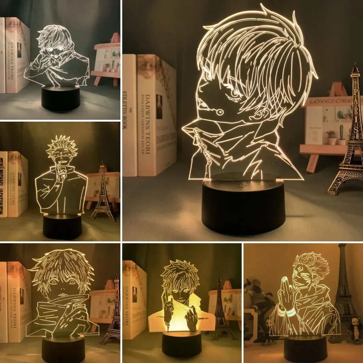 Anime Jujutsu Kaisen Figure Inumaki Toge 3D LED Lamps Ryomen Sukuna Night Lights Table Decor Birthday Manga Gifts for Friends