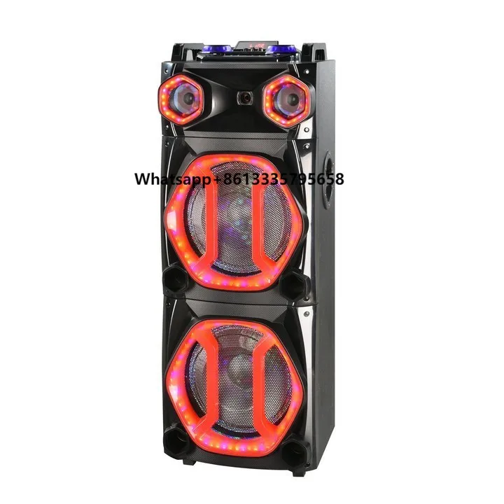 

Rechargeable 100W Live Party Box Speaker Outdoor Portable Karaoke Loudest Blue Tooth Speakers Flame Light
