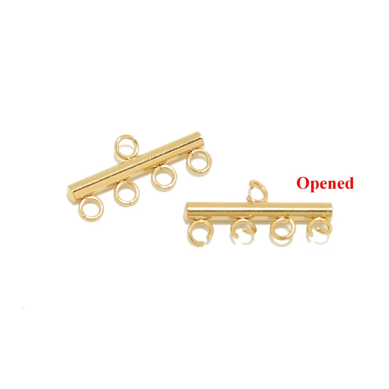 10Pcs Stainless Steel Layer Clasps Pendant Bails Connectors 3 Loops Drop Earrings Links Chains for DIY Necklace Jewelry Making