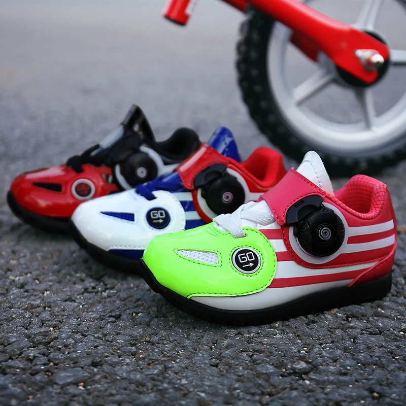 Children\'s Professional Cycling Shoes Outdoor Breathable MTB Bicycle Shoes Anti-Skid Sneakers Racing Road Bike SPD Cleat Shoes