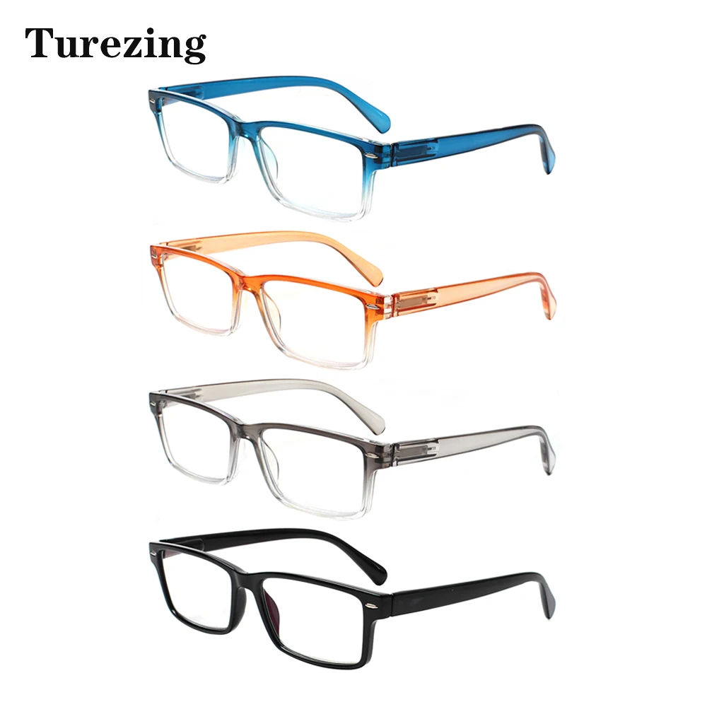 

Turezing 4 Pack Reading Glasses Men and Women Prescription Transparent Lens Vision Eyeglasses HD Presbyopia Magnifier Reader