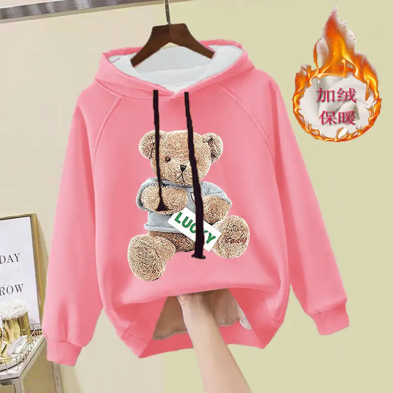 

Girls Sweatshirts Tops Overcoat Outwear 2022 Fleece Thicken Warm Winter Autumn Plus Size School Children's Clothing