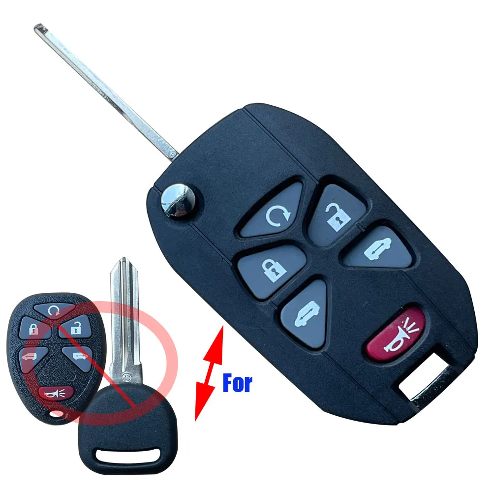 For Captiva 2011 Refitting Flip Remote Key Shell For Buick G-C For Chevrolet For Cadillac Pontiac Saturn 5 6 Buttons 22733524