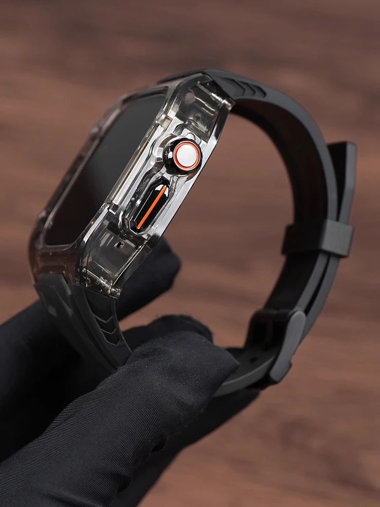 الرياضة سيليكون الفرقة لساعة أبل الترا 2 10 9 8 7 6 قطرة مقاومة للصدمات واقية ل iWatch 44 مللي متر 45 مللي متر 46 مللي متر 49 مللي متر