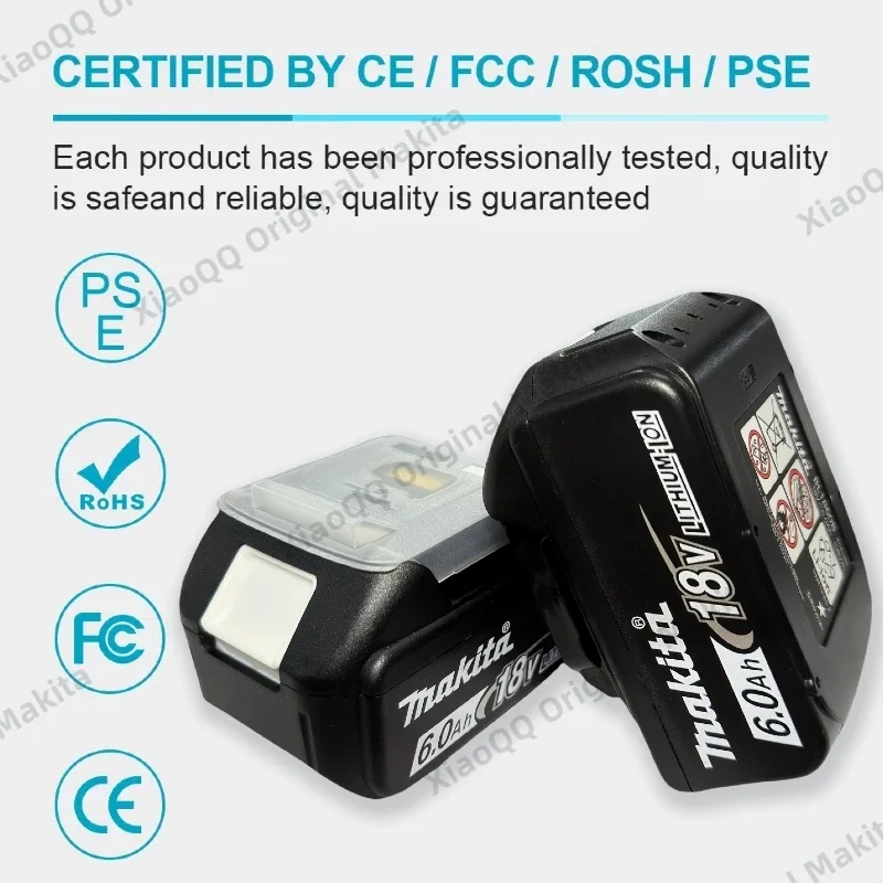 Makita 18V 6.0Ah Battery Li-Ion Rechargeable battery for Makita screwdriver Battery Replacement BL1830B BL1840B BL1850B BL1860