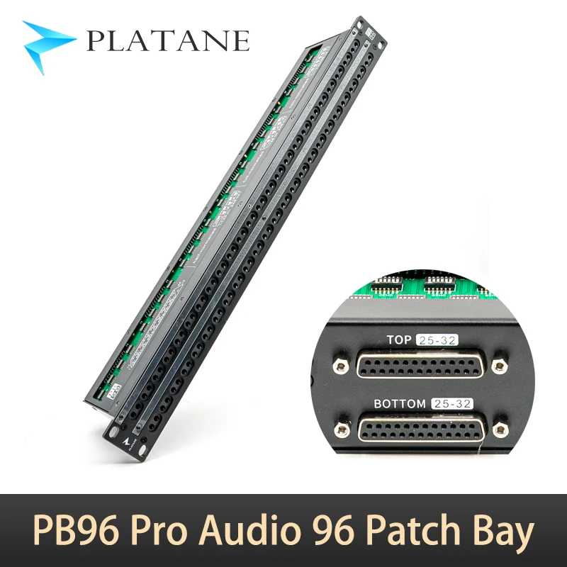 PLATANE 48-channel 96-point Audio Patch Bay, AES Digital Audio Patch Bay, 4.4TT to DB25 Patch Bay.Bantam Patch Panel