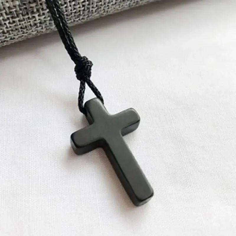 Natural Wooden Cross Pendant Necklaces for Women Men Sandalwood Handcrafted Gift