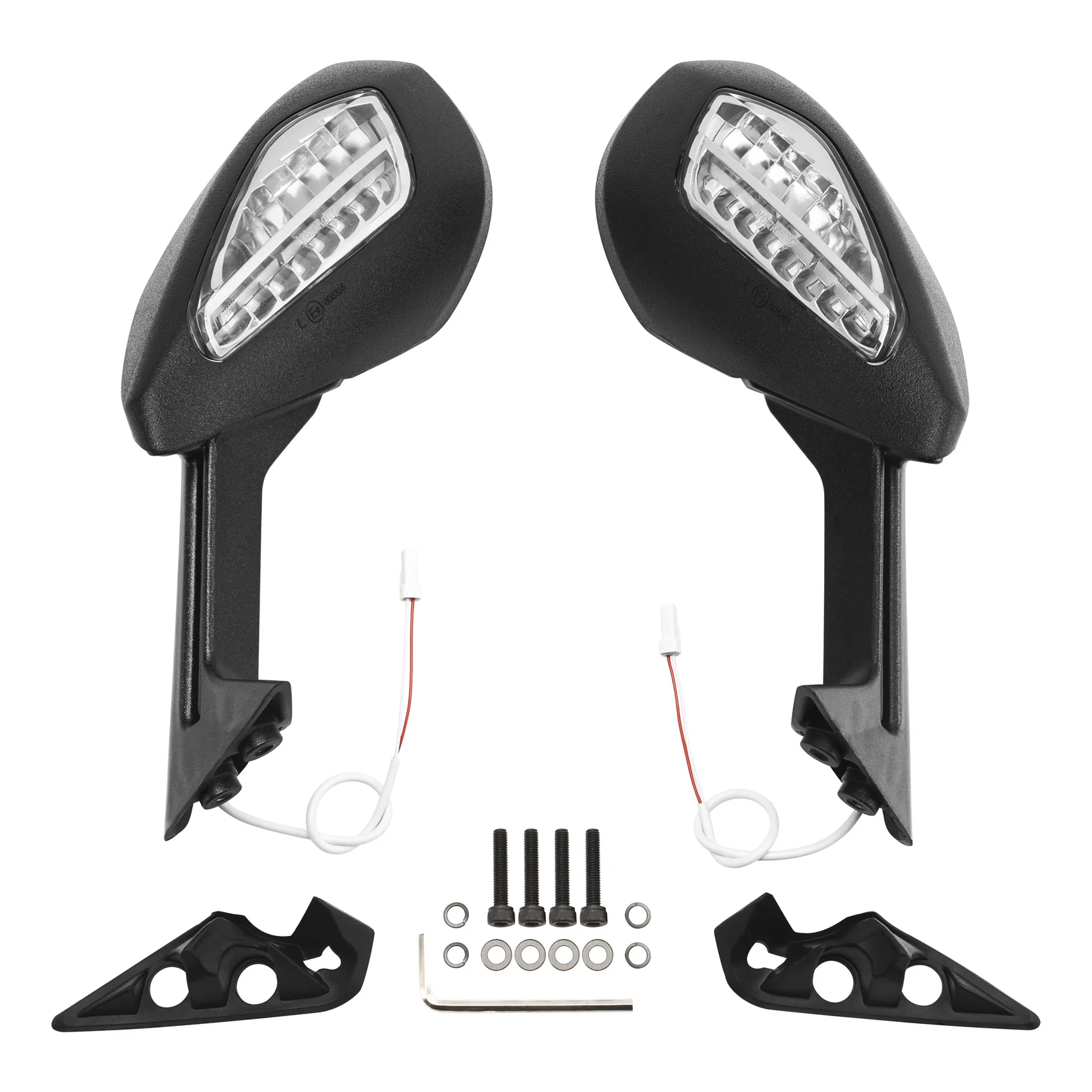 Image of Motorrad L&R Seite Schwarz Blinker Spiegel Kit Für Ducati 959 Panigale Corse 2018-2020 R 1198 2015-2017 959 ABS 2017-2018