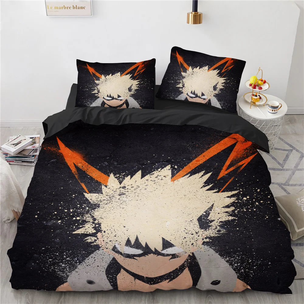 

New Anime My Hero Academy Bedding Set Anime Characters Duvet Cover 3D Cartoon Polyester Quilt Cover Queen King Size Kids Boys