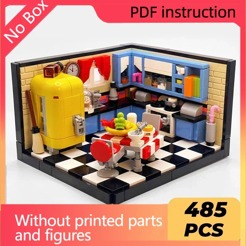 ChristmasLittle Diorama modelo Moc ladrillos de construcción cocina y dormitorio moderno tecnología bloque Modular regalo juguete DIY conjunto de montaje