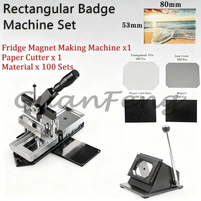 DIY rectangular refrigerator magnet machine kit 80x53mm/90x65mm