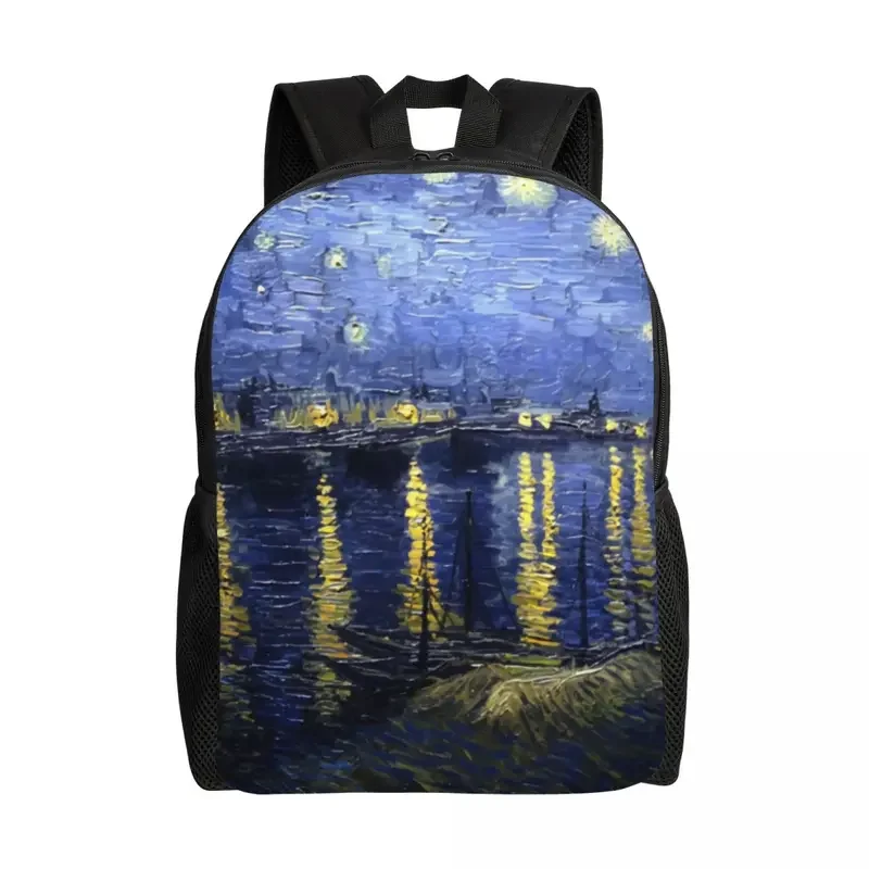 

Customized Van Gogh Starry Night Backpacks for Women Men Water Resistant School College Over The Rhone Bag Printing Bookbag