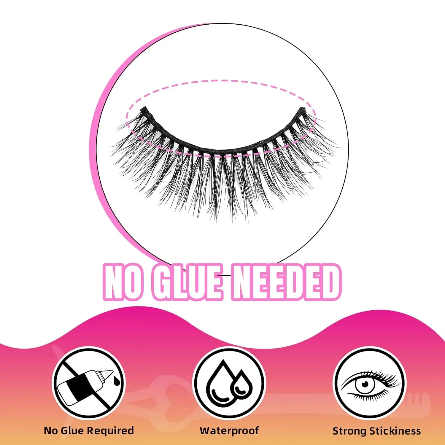 Amzgirl Lash 8 paires de faux cils grappes de cils cils adhésifs réutilisables sans colle nécessaire kit de Mix8-18mm D Curl