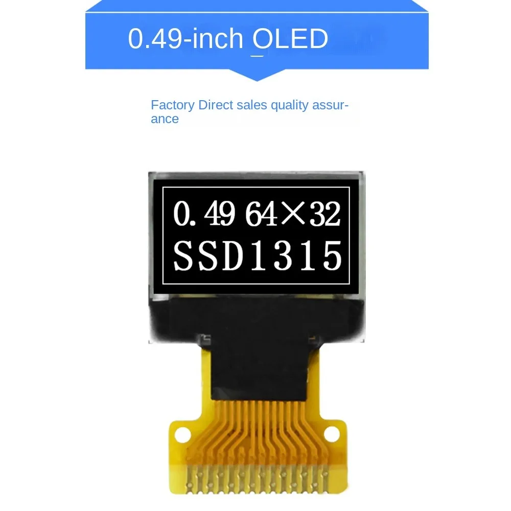 Inteligente IPS หน้าจอ OLED จอแสดงผล 0.49 นิ้ว 14PIN หน้าจอ OLED Board I2C อินเทอร์เฟซ 3.3V โมดูลจอแสดงผล OLED LCD