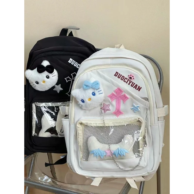 Nuovo zaino Sanrio Hello Kitty Borsa da scuola per studenti Cute Planet Star Sweet College Zaino