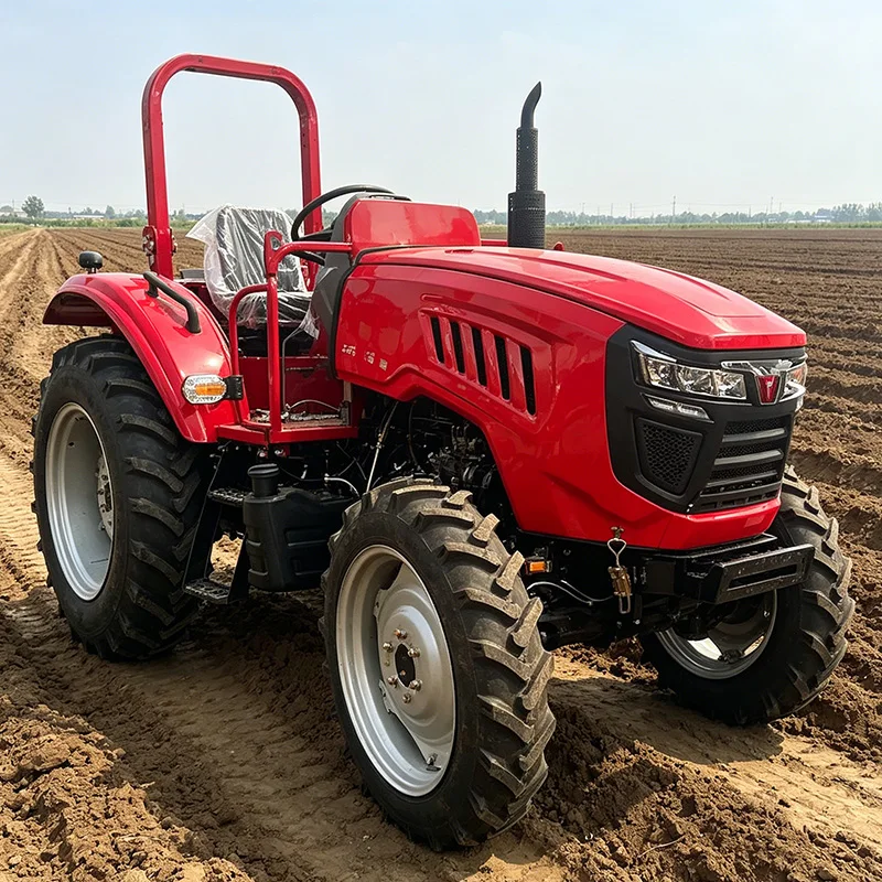 

Customized Agricultural multifunctional mini-tiller, four-wheel rotary tiller, 60 HP wheeled tractor cultivator