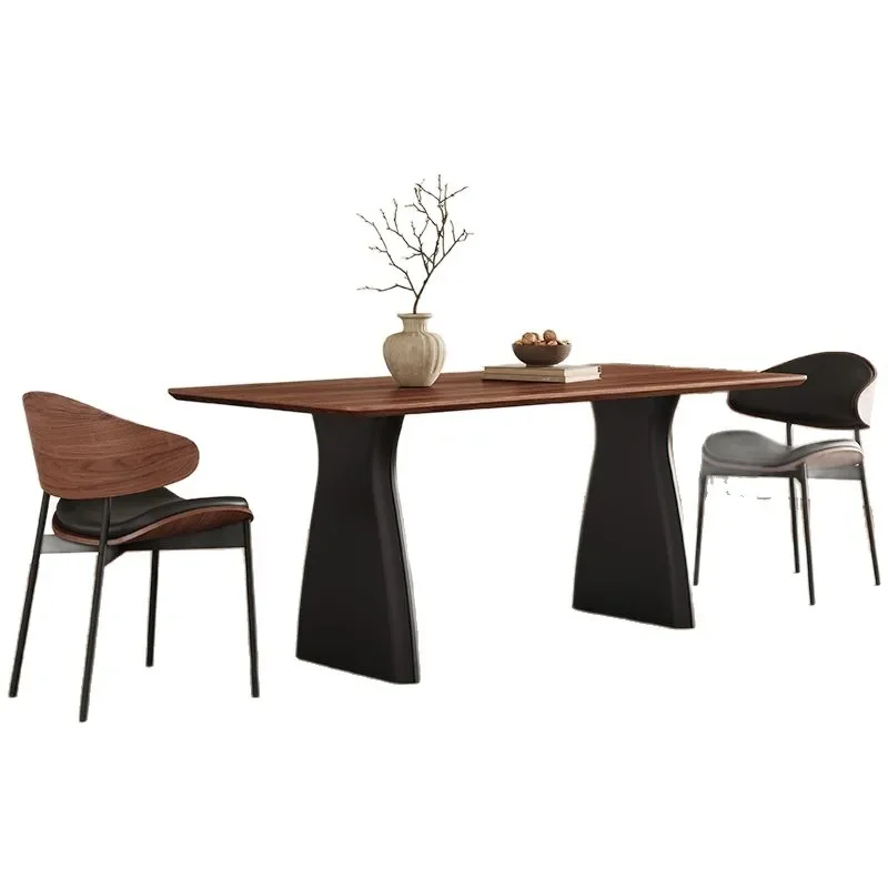 

Medieval solid wood dining table rectangular household retro large board all solid wood noodles