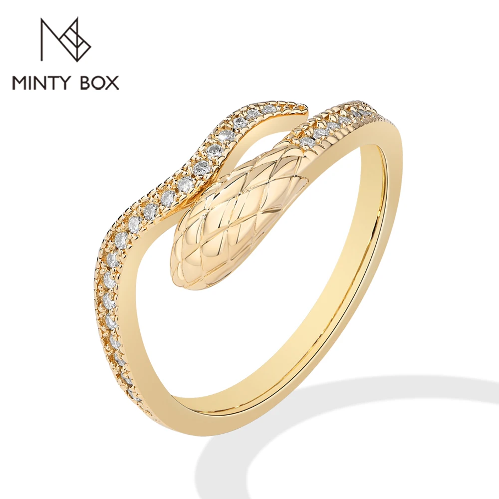 

MINTYBOX Snake Moissanite Ring S925 Sterling Silver Lab Grown Diamond Origin Design Rings For Women Mom Fine Jewelry Gift