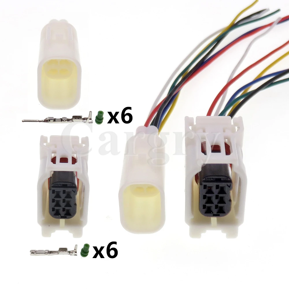 1 Set 6P 6188-0706 6189-1142 Car Reversing Radar Probe Connector Automotive Starter Wiring Terminal Waterproof Socket