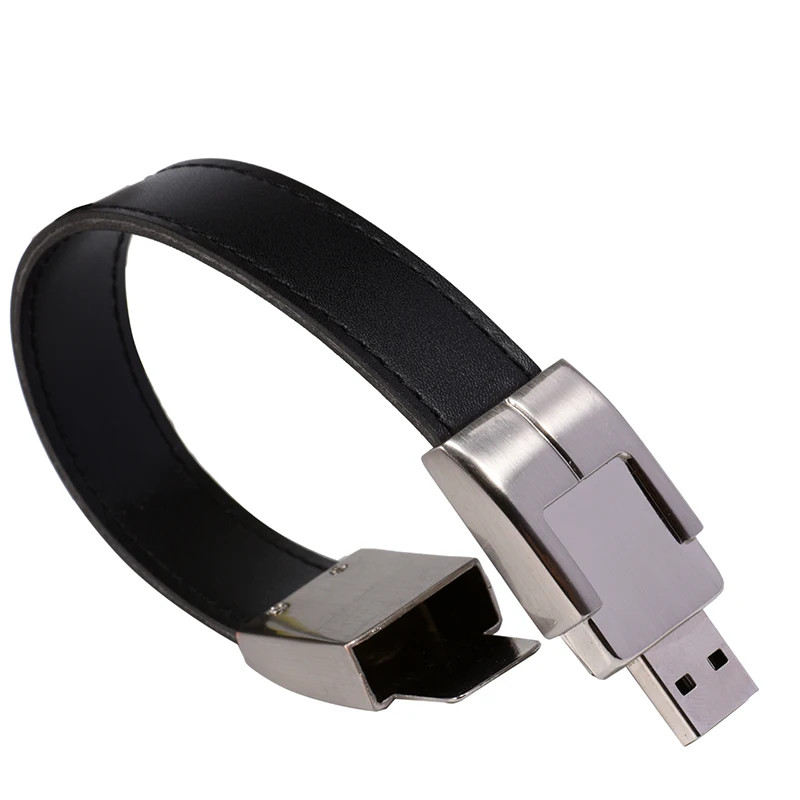 JASTER USB 플래시 드라이브 64gb 가죽 금속 열쇠 고리 Pendrive creativo 32gb 16gb 8gb 4gb usb2.0 손목 밴드