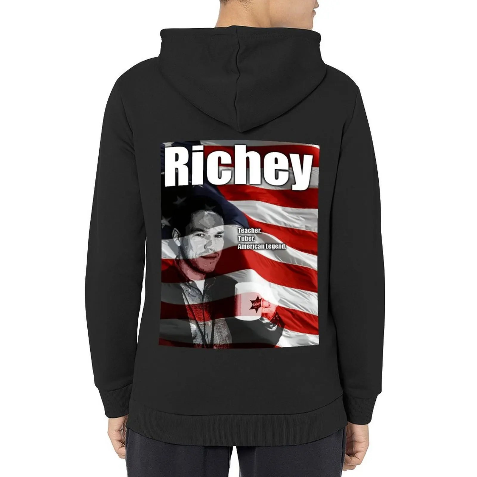 

Richey - Teacher. Tuber. American Legend. Hoodie male clothes autumn clothes graphic t shirts men men's clothing graphic hoodie