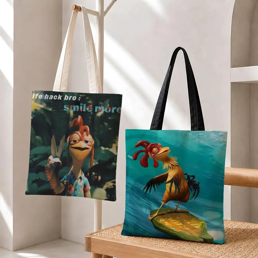 Meme Chicken Joe Flag Storage Bags Fashion Cotton 12/16oz Canvas Tote Bag Eco Friendly Reusable Large Capacity Shopping Bag