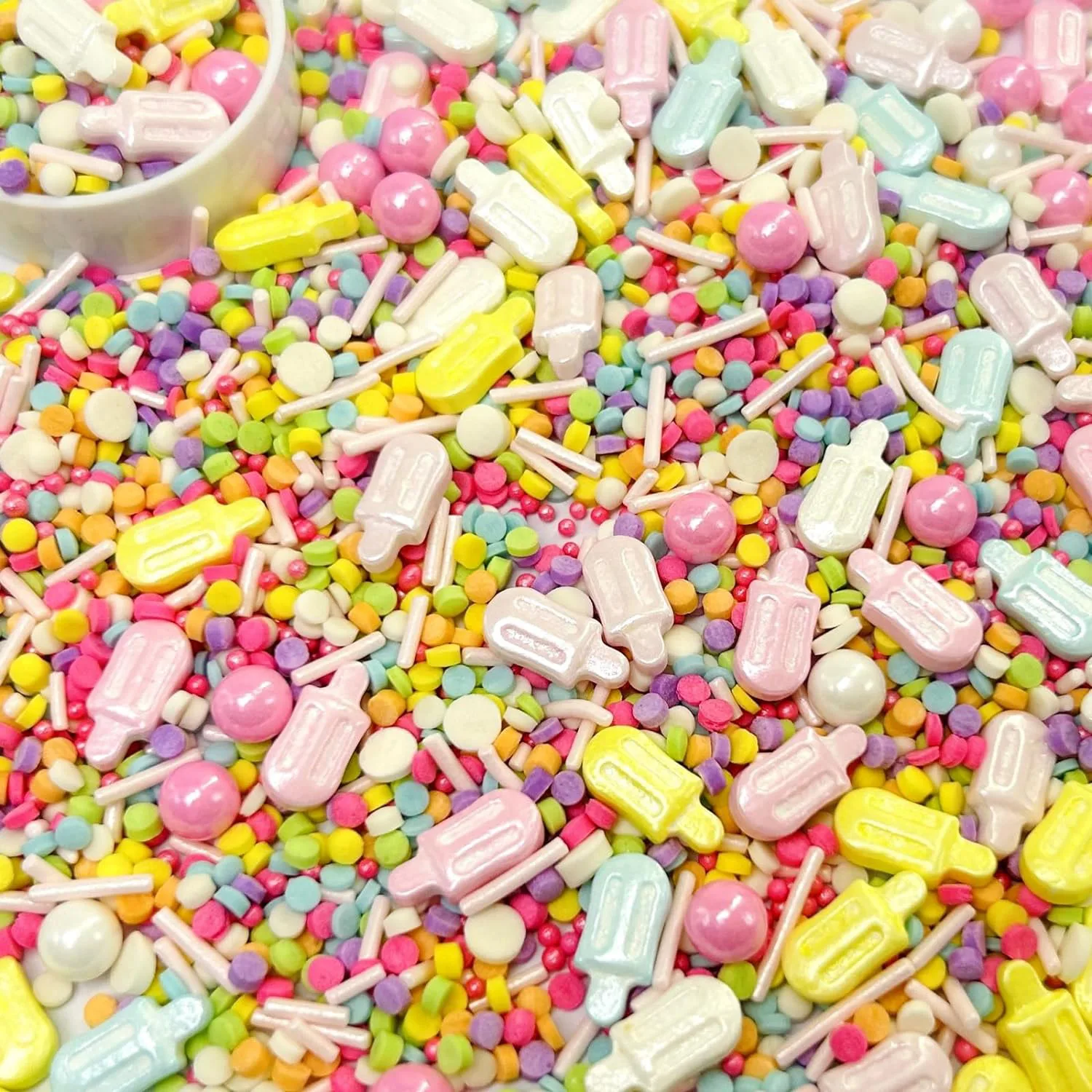 Ice Cream Colourful Pearls Toppings Summer Multicolor Sprinkles Popsicle Candy Beads Baking Cake Decor Birthday Party Supplies