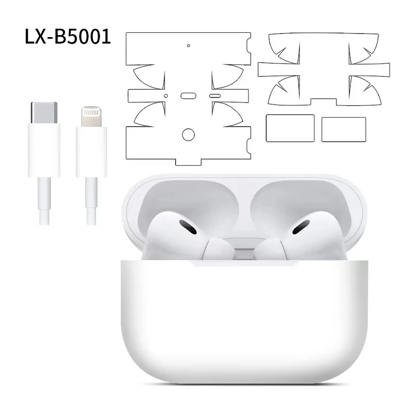 2 pçs transparente matte decalque da pele para airpods pro 2 protetor de corpo inteiro cor lisa 3m envoltório filme capa para airpods 1 2 3 adesivo