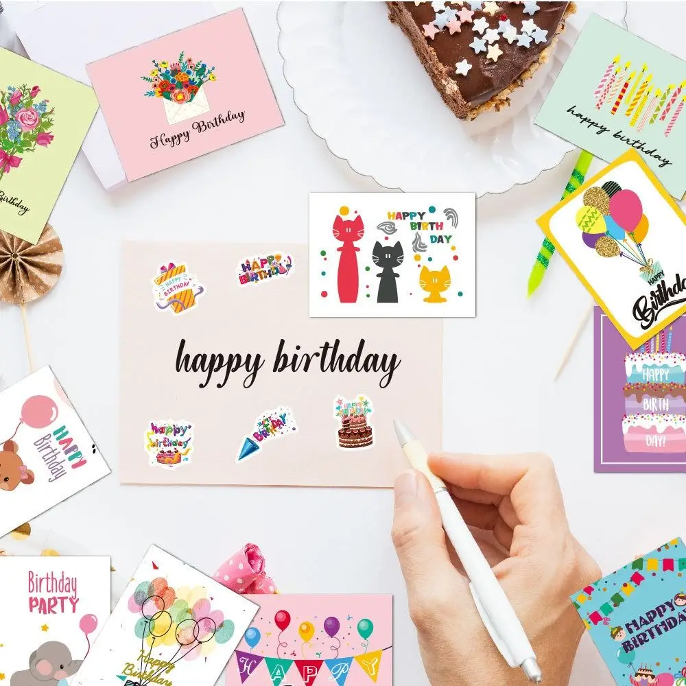 20pcs Combination Set Birthday Greeting Card Blessing with Envelope Happy Birthday Card Handwriting DIY Message Cards