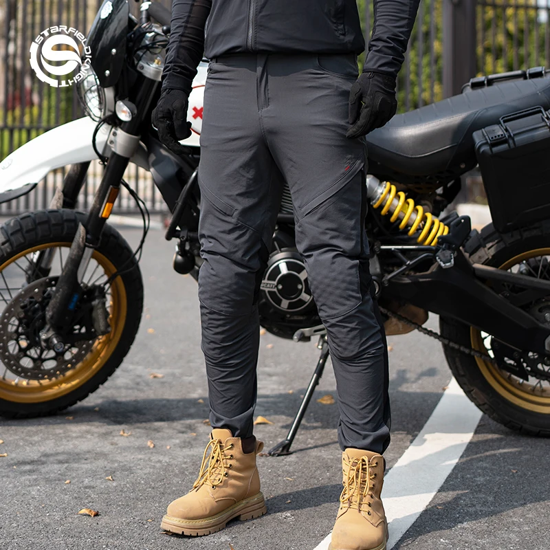 SFK Popular Motorcycle Trousers Men's Riding Pants Summer Quick Drying Breathable With CE Protective Armor Equipemt Accessories