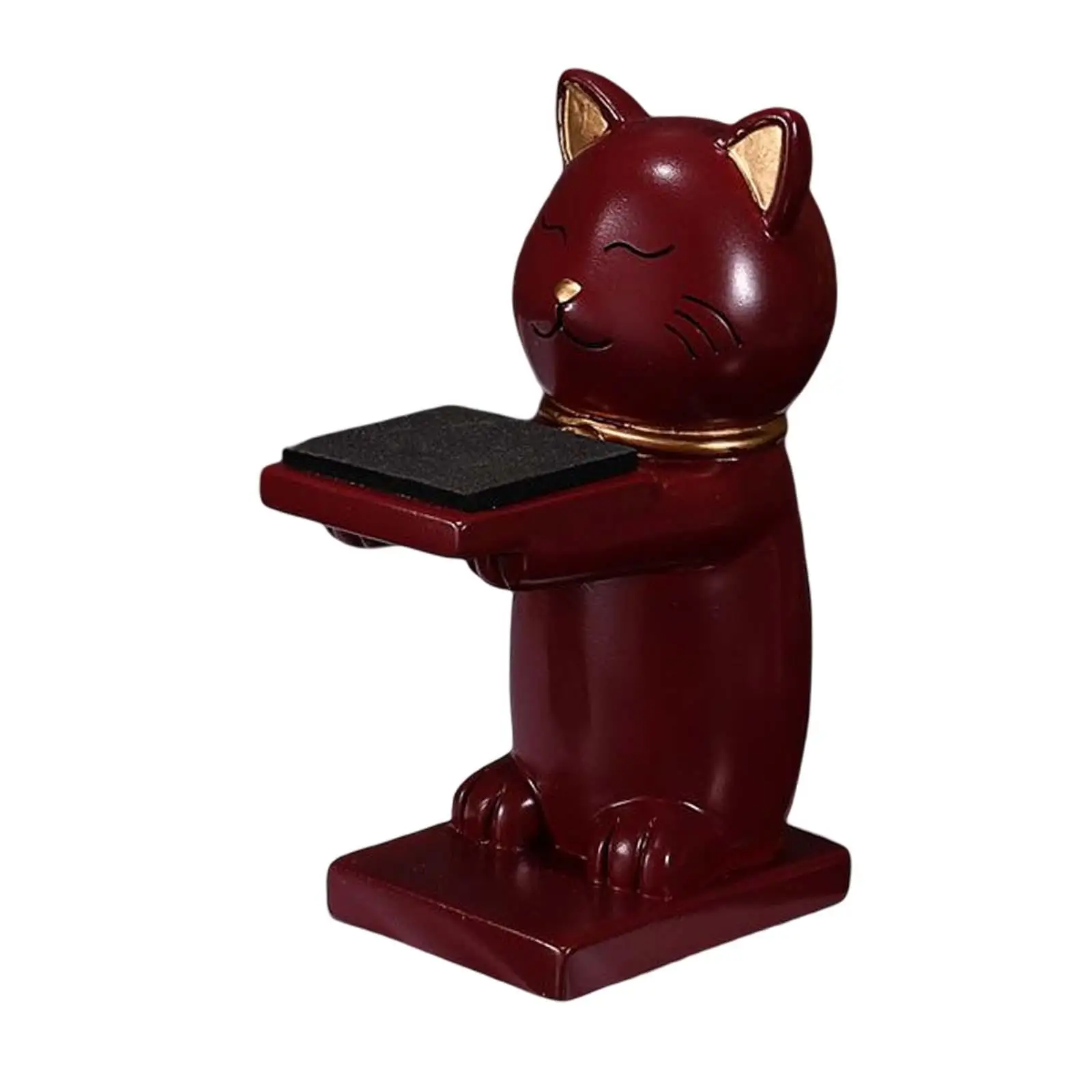 Cartoon Cat Statue Watch Stand Watch Storage Tray Organizer Multifunctional