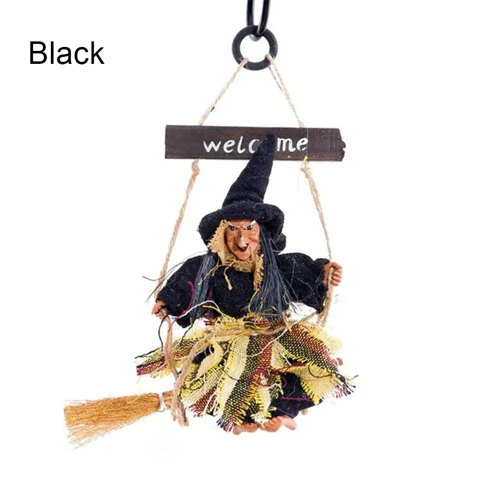 

Kid Toy Spooky Props Wooden Pendant Haunted House Props Witch Dolls Halloween Hanging Ghost Home Door Bar Club Decor