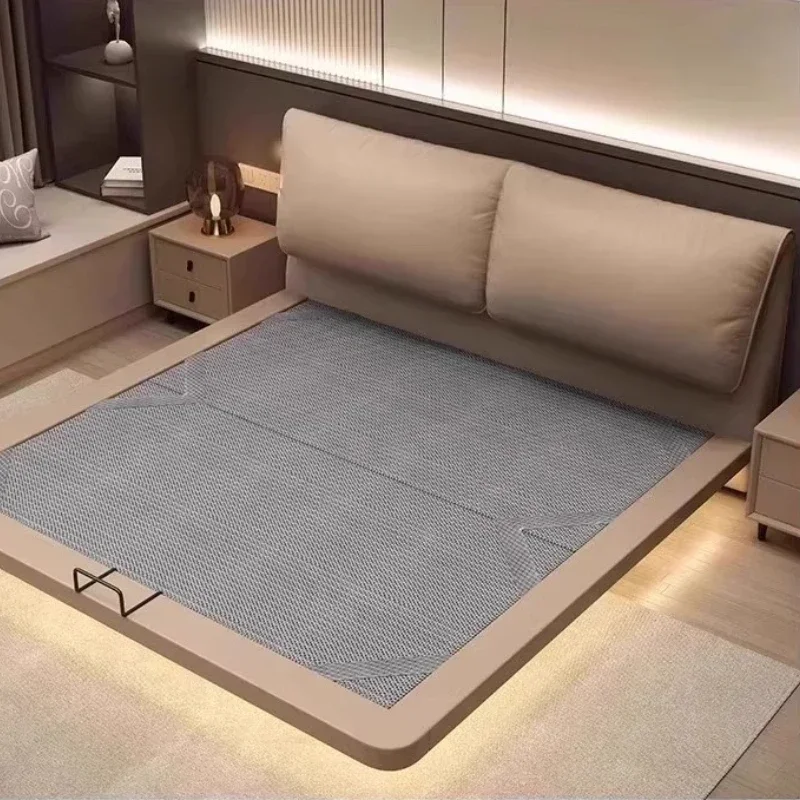 150x200cm 180x200cm 200x220cm Modern Levitation Genuine Leather Double Bed 2 People Full Size Bed Frame Beds Bedroom Furniture view 5