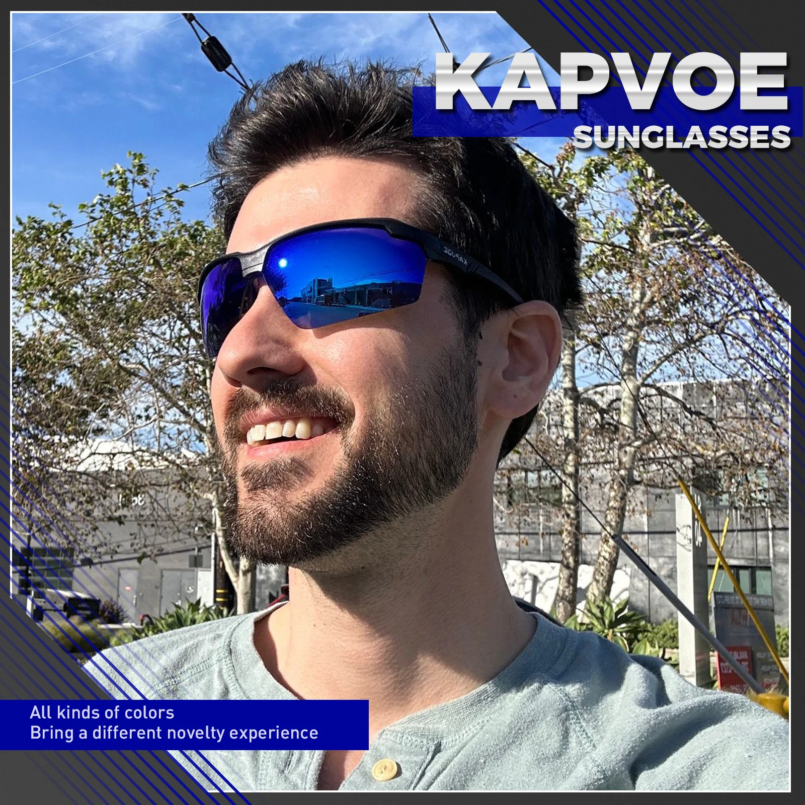 KAPVOE Polarised UV400 Cycling Glasses MTB Sunglasses Sports Fishing Driving Camping Glasses Men Road Bike for Women Goggles