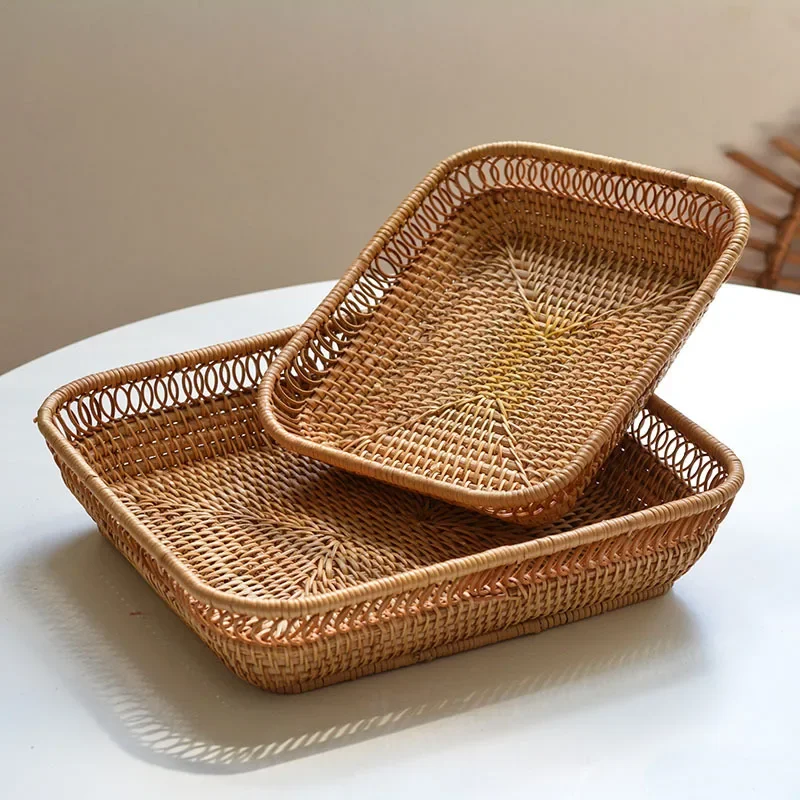 Rattan storage basket woven storage box eco- Sundries organizer box Straw closet Wardrobe organizer Panier Rangement