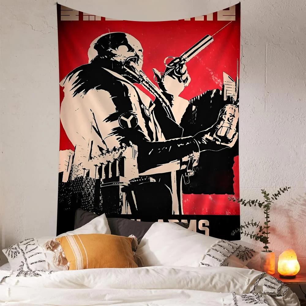 Killzone Propaganda Video Game Anime Tapestry Indian Buddha Wall Decoration Witchcraft Bohemian Hippie Wall Hanging Sheets