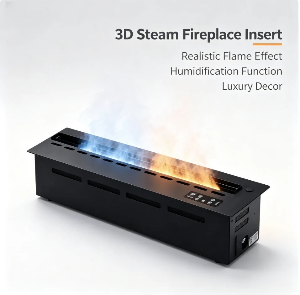 3D Vapor Fireplace Humidifier Recessed Simulation Flame Aroma Diffuser Smart Mist Maker Home Bedroom Hotel Decoration