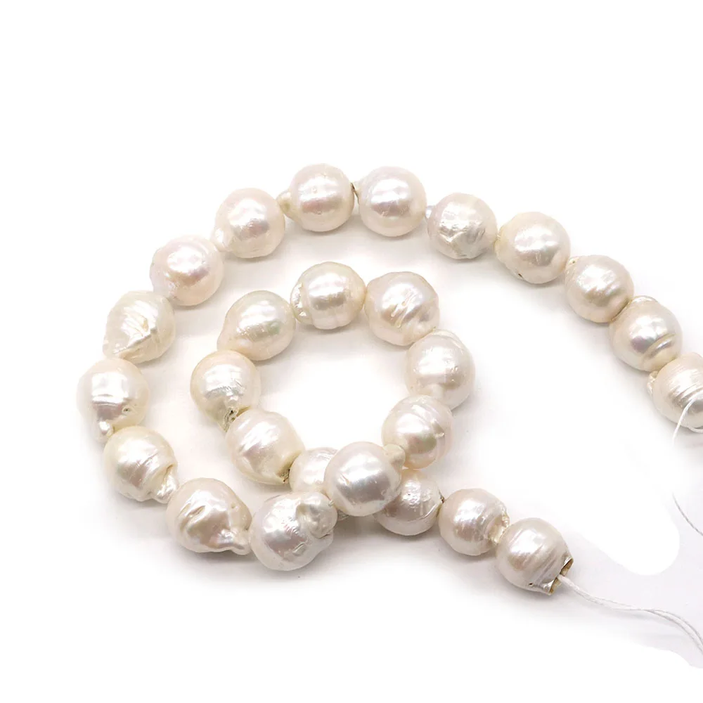 1Strand 11x14-13x16mm Natural Freshwater Pearl  Baroque Beads Tail Beads White Color DIY for Making Necklace Bracelets Earrings