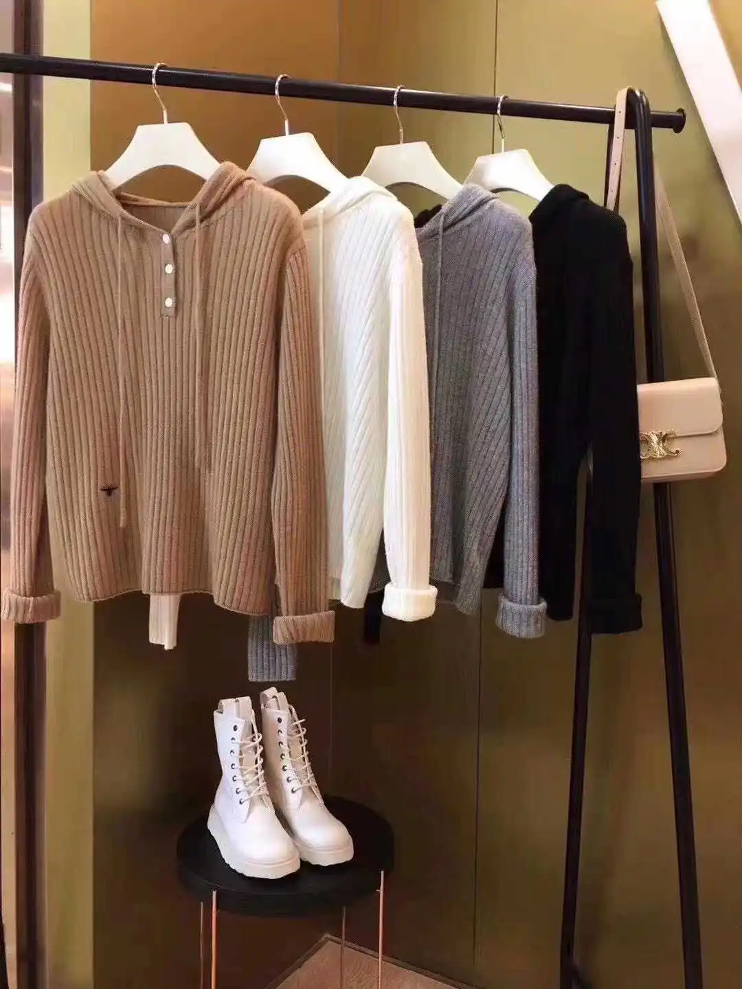 2022 novo feminino cashmere pulôver cor listras verticais suéter de cashmere feminino moda camisola feminina