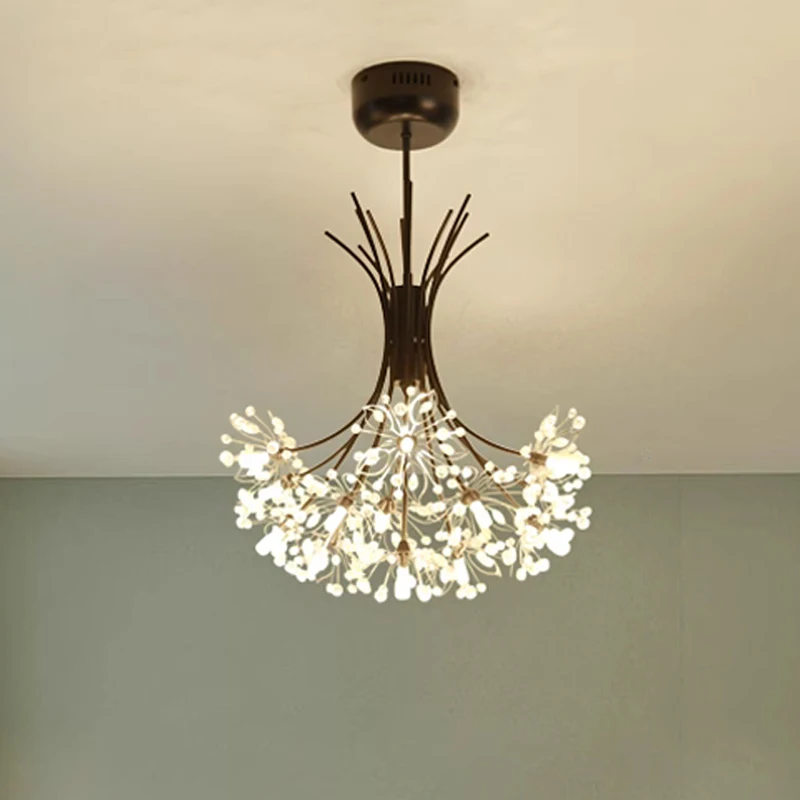 Crystal Bouquet Pendant Light Dining Table Living Room Home Decor Hanging Chandelier Black Golden American Suspension Lamp