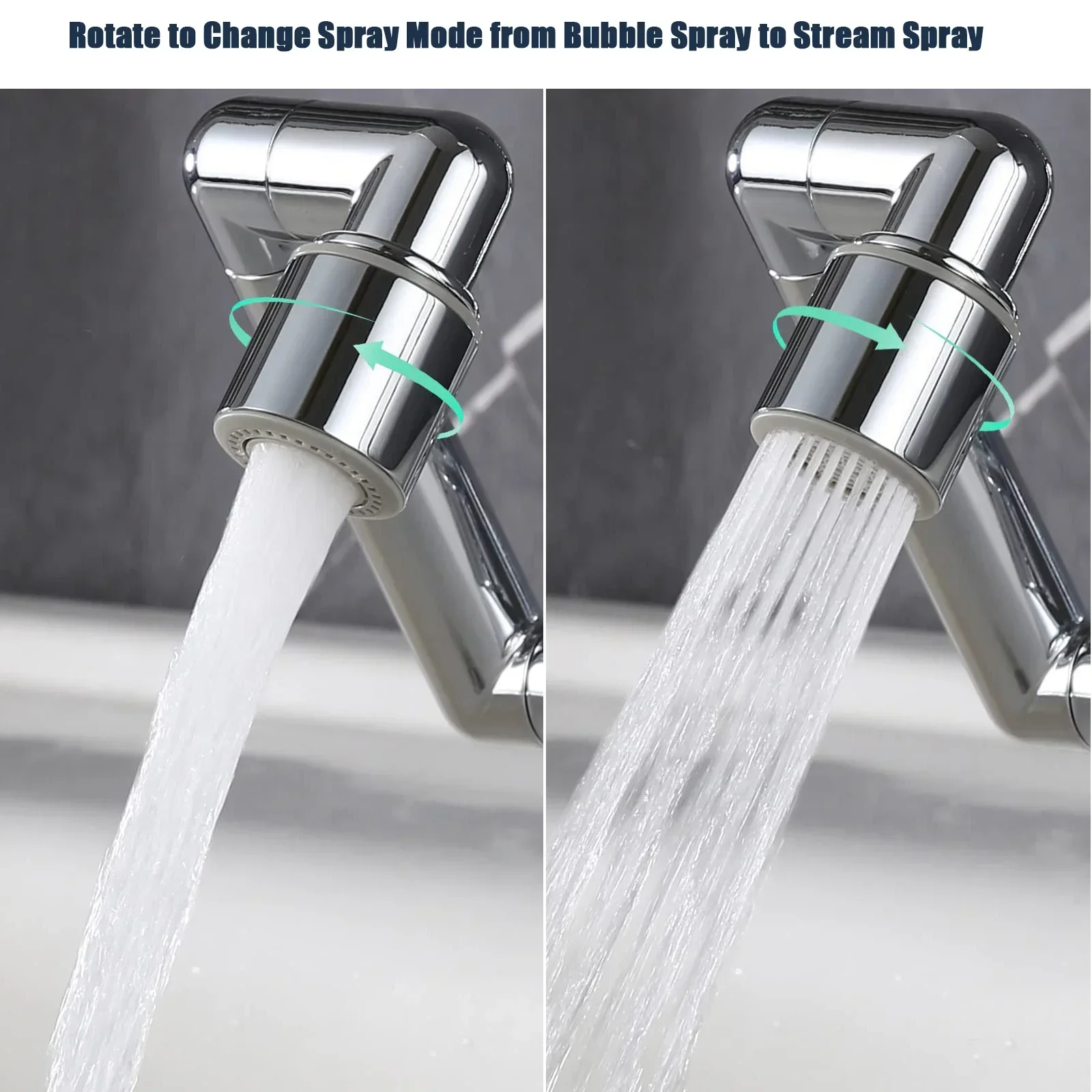 

Rotary Faucet Extender Aerator Washbasin Robot Arm Bathroom Sink Mixer Tap Adapter Kitchen Tap Sprayer Accessories for RV Camper