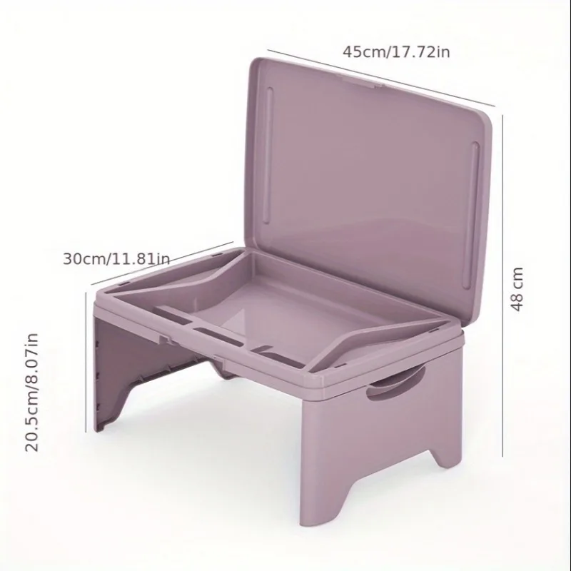 Folding Lap Desk with Extra Storage Space and Dividers, Perfect Laptop Desk and Serving Tray for Bed