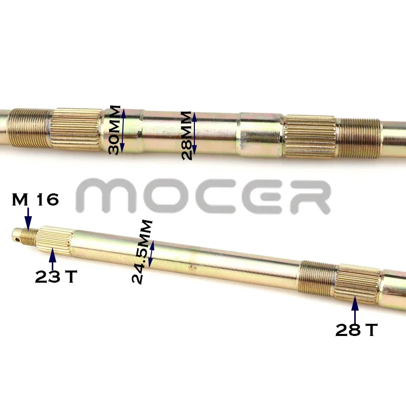 ATV 61cm 65cm rear axle assembly with bracket and hub chain for 110cc 125cc 150cc four-wheel karting dune buggy 4 holes 3