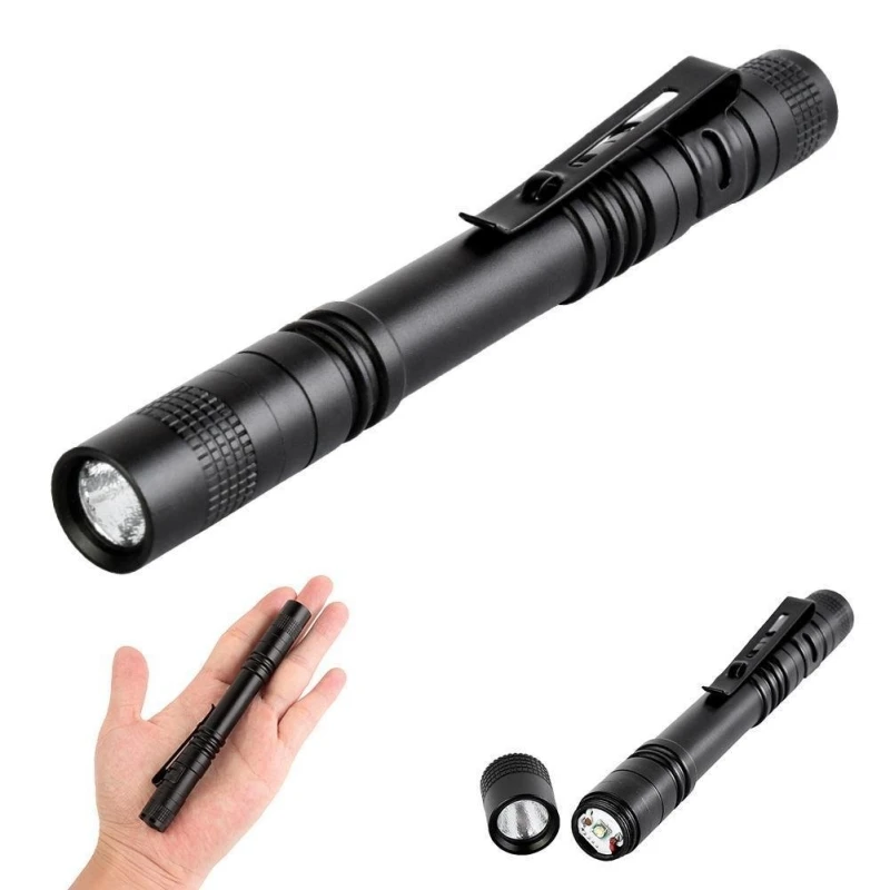 Portable Pocket Super Small Mini LED Flashlight Set Handheld Pen Light Linterna  Orch with High Lumens for Camping, Fishing