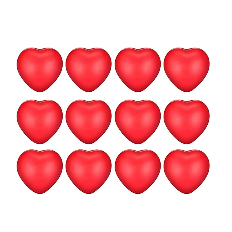 12Pcs Valentine's Day Red Heart Stress Balls, Stress Balls For School Carnival Reward Valentine Party Bag Gift Fillers