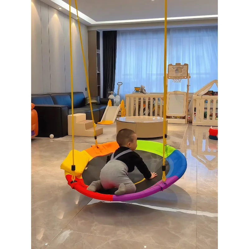 Cradle Chair Hanging Chair Indoor Baby Coaxing Artifact Baby Rocking Baby Interactive Round Hanging Recliner